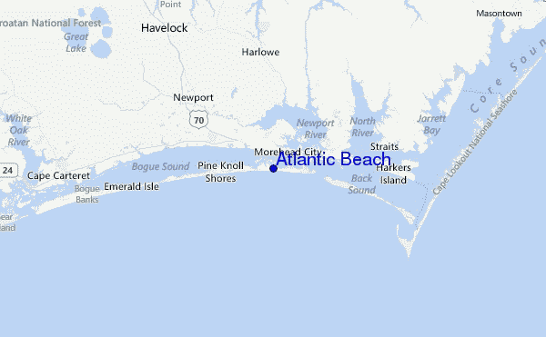 Atlantic Beach Location Map