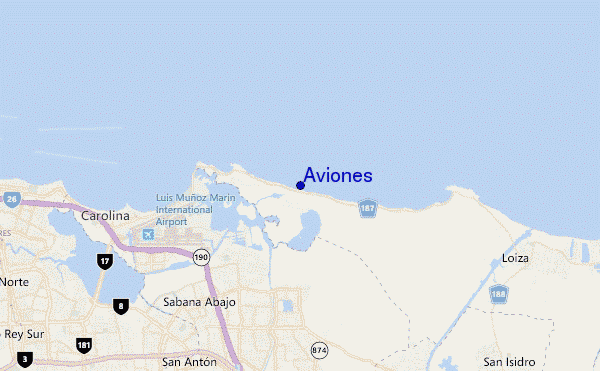 Aviones location map