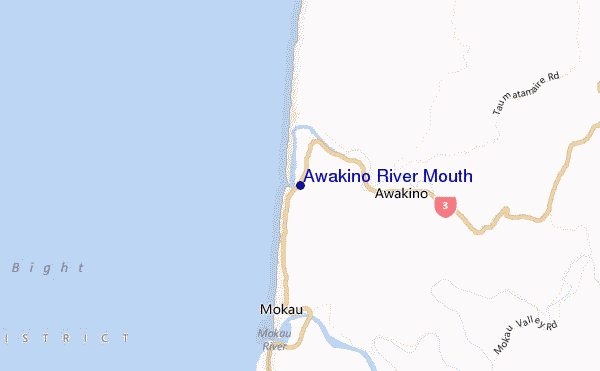 Awakino River Mouth location map
