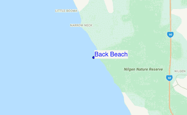 Back Beach location map