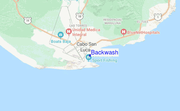 Backwash location map