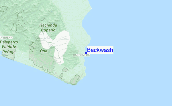 Backwash location map