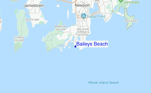 Baileys Beach location map