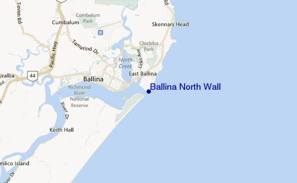 Ballina North Wall location map