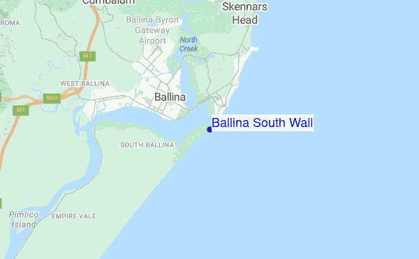 Ballina South Wall location map