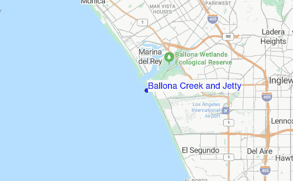 Ballona Creek and Jetty location map