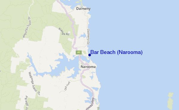 Bar Beach (Narooma) location map