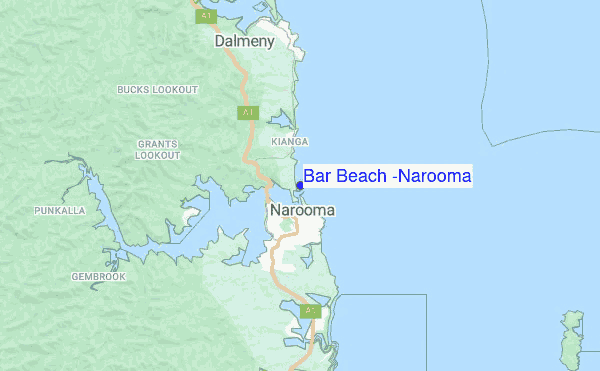 Bar Beach (Narooma) location map