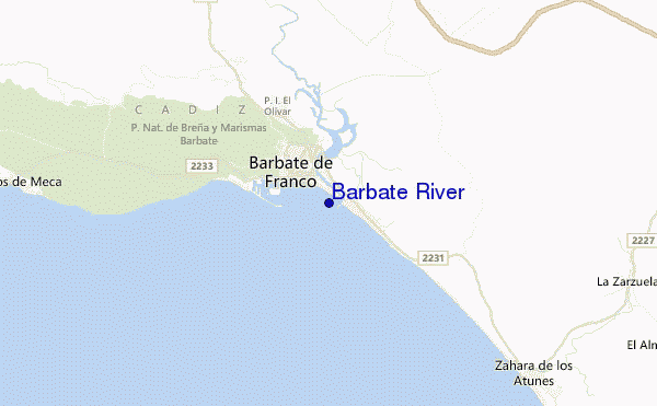 Barbate River location map