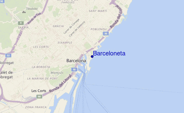 Barceloneta location map
