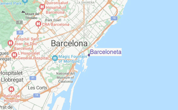 Barceloneta location map