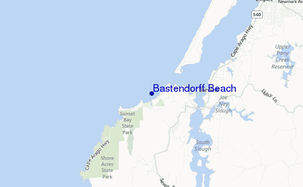 Bastendorff Beach location map