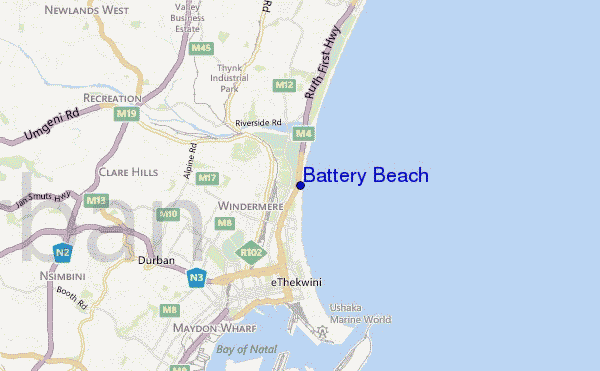 Battery Beach location map