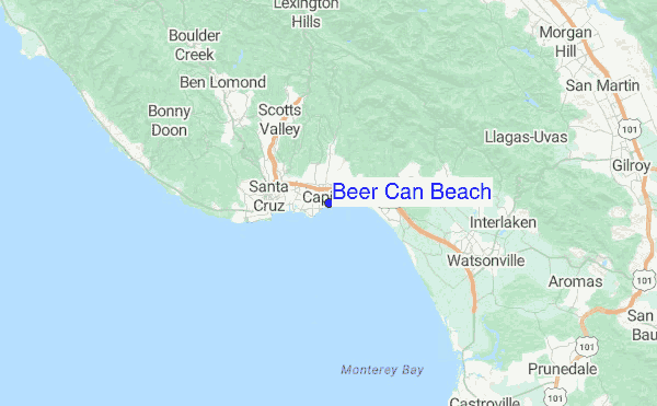 Beer Can Beach Surf Forecast And Reports Cal Santa Cruz Usa Beer Can Beach Regional Map Local