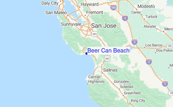 Beer Can Beach Surf Forecast And Reports Cal Santa Cruz Usa Beer Can Beach Regional Map