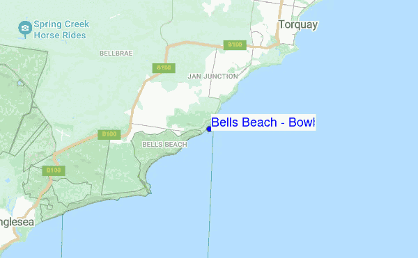 Bells Beach - Bowl location map