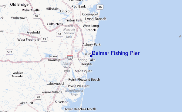 Belmar Fishing Pier Location Map
