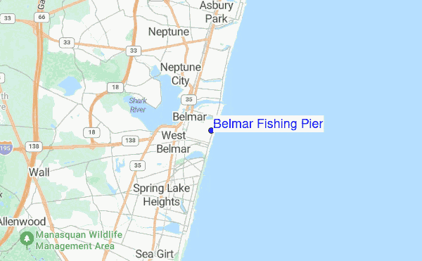 Belmar Fishing Pier location map