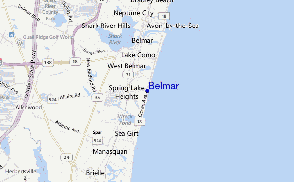 Belmar location map