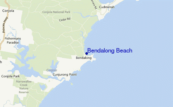 Bendalong Beach location map