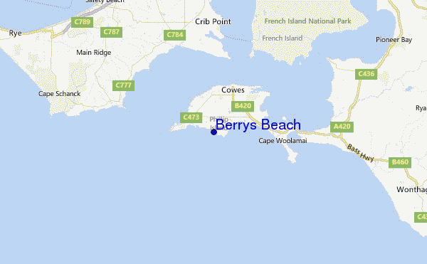 Berrys Beach Location Map