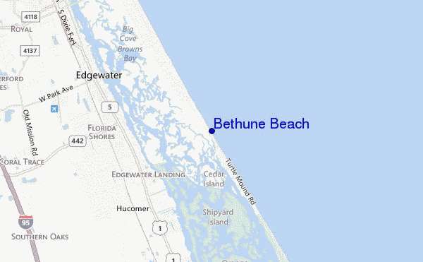 Bethune Beach location map