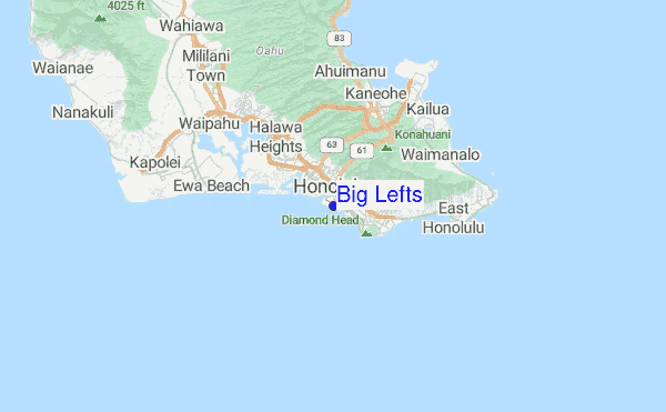 Big Lefts Location Map