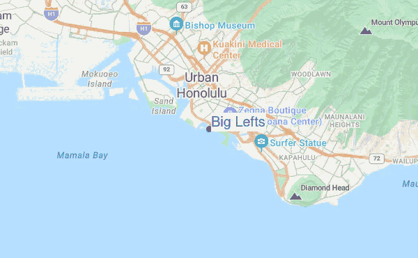 Big Lefts location map