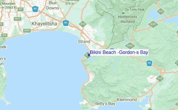 Bikini Beach (Gordon's Bay) Location Map