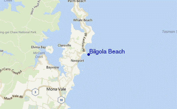 Bilgola Beach location map