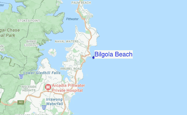 Bilgola Beach location map