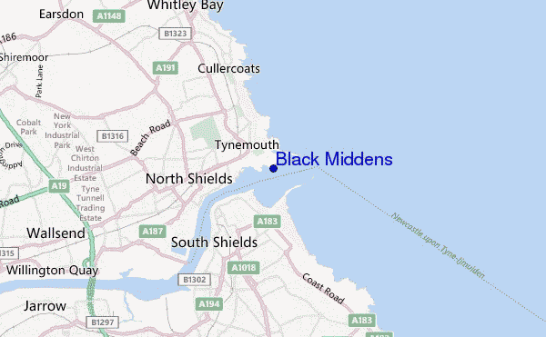 Black Middens location map