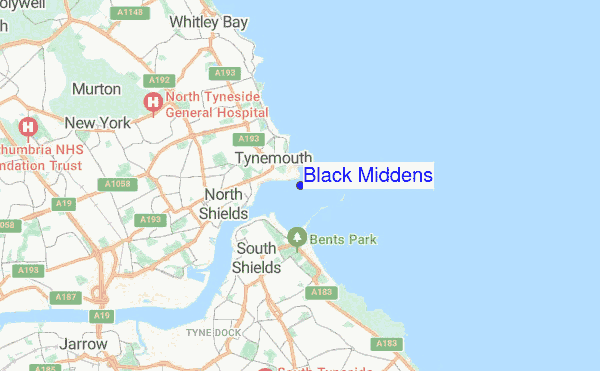 Black Middens location map