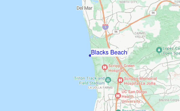 Blacks Beach location map