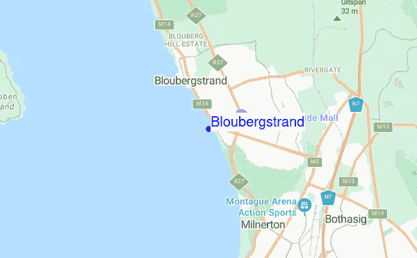 Bloubergstrand location map