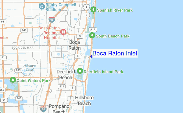 Boca Raton Inlet location map