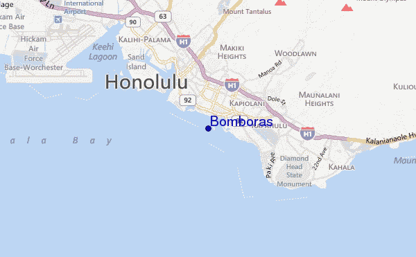 Bomboras location map
