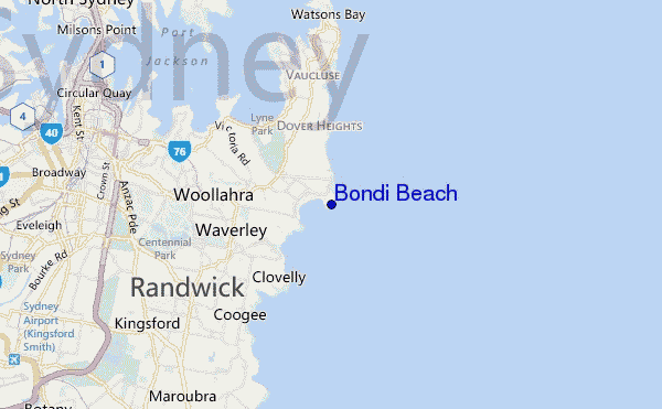 Bondi Beach location map