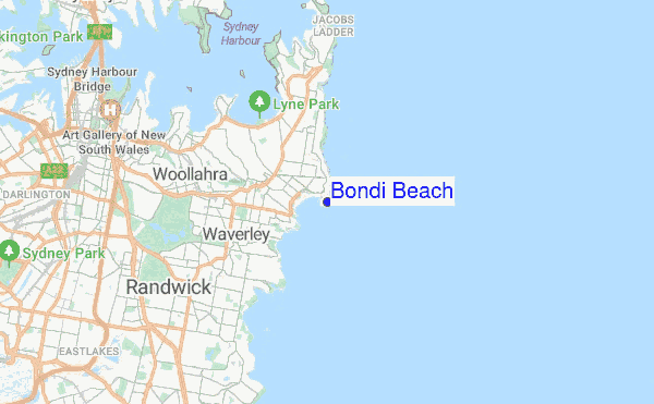 Bondi Beach location map