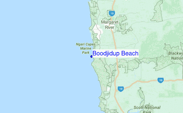 Boodjidup Beach Location Map