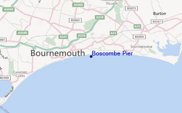 Boscombe Pier location map