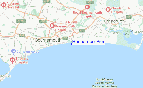 Boscombe Pier location map