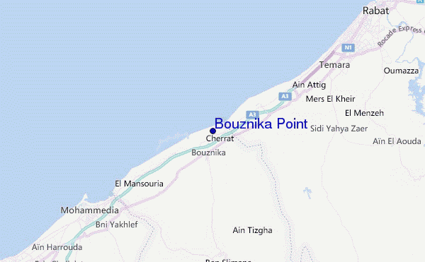 Bouznika Point Location Map