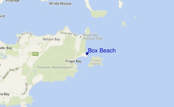 Box Beach location map