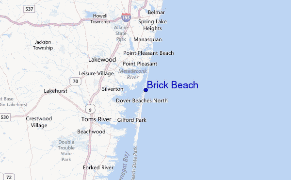 Brick Beach Location Map