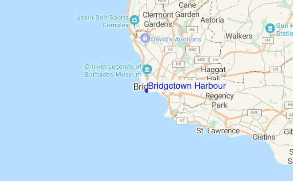 Bridgetown Harbour location map