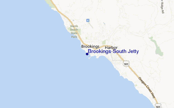 Brookings/South Jetty location map