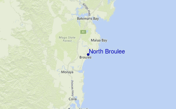 North Broulee Location Map