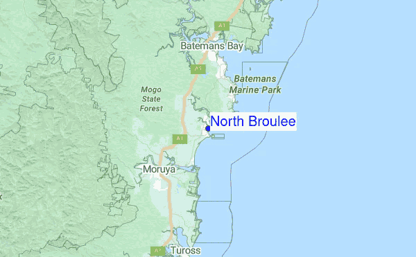 North Broulee Location Map