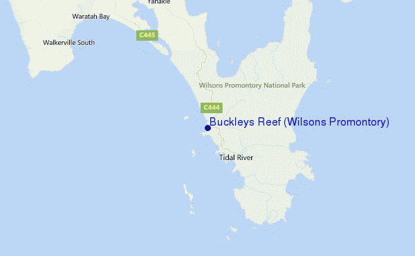 Buckleys Reef (Wilsons Promontory) Location Map